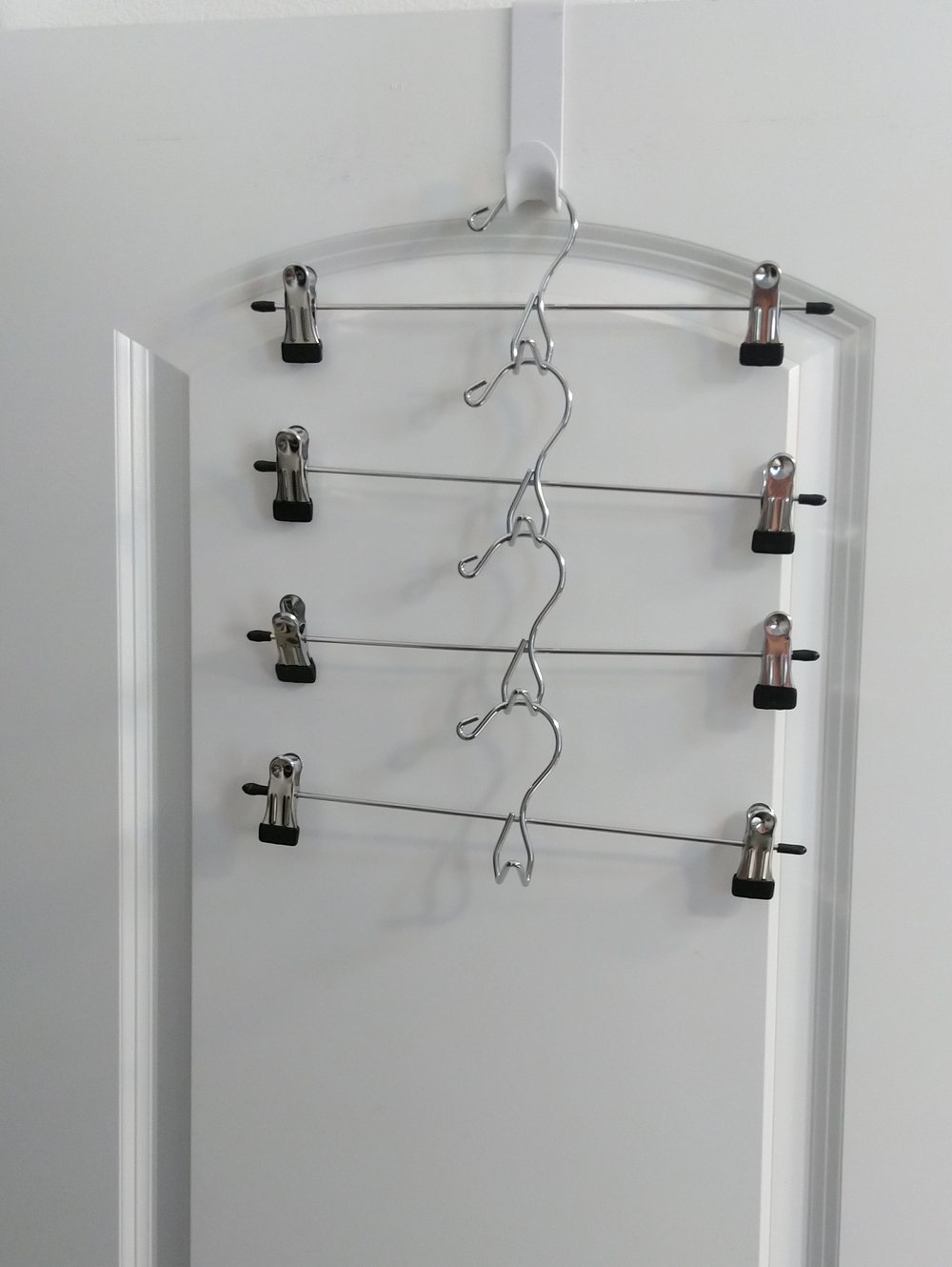 Multi-Tier Metal Skirt/Pant Hangers with Clips - Silver